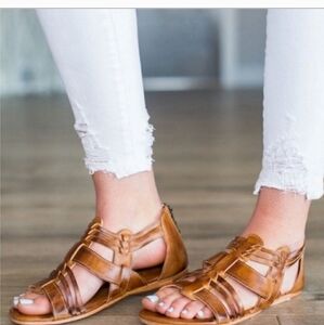 Bed Stu Tan Leather Gladiator Sandals